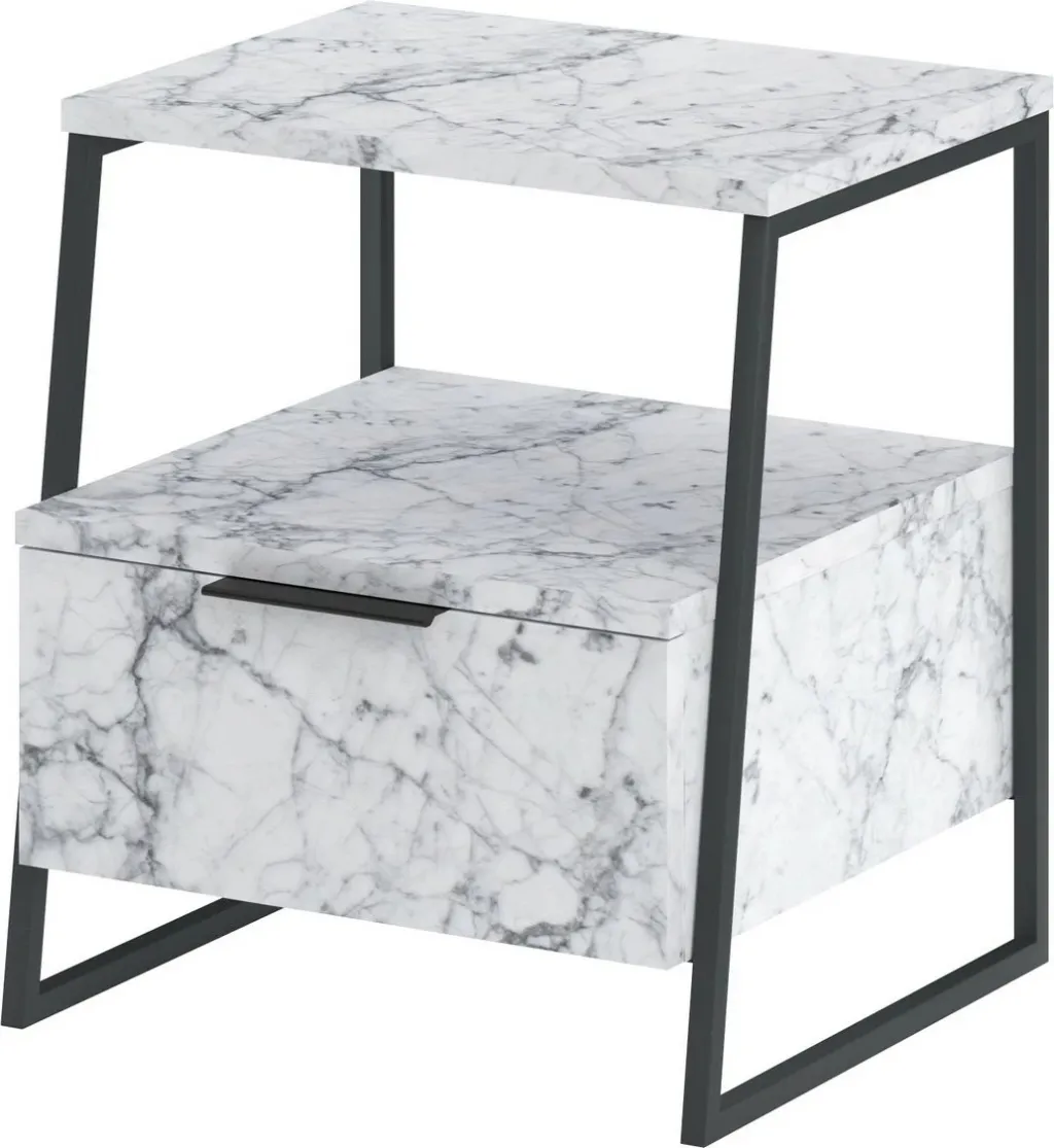 Komodinë nate Skye Decor, ngjyrë Carrara Marble - 5