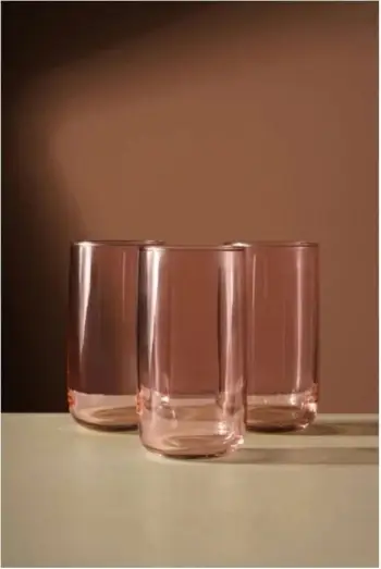 Set gotash prej qelqi, rozë, 3 copë, Hermia Concept, PB-420805 P