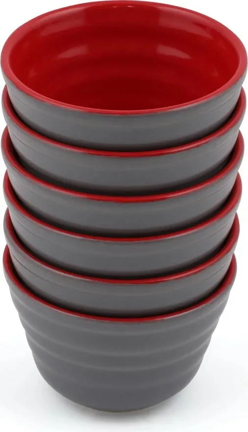 Set tasash qeramike (6 copë), Hermia Concept, gri dhe e kuqe, ST514006F469A0000000ACD100 - 3