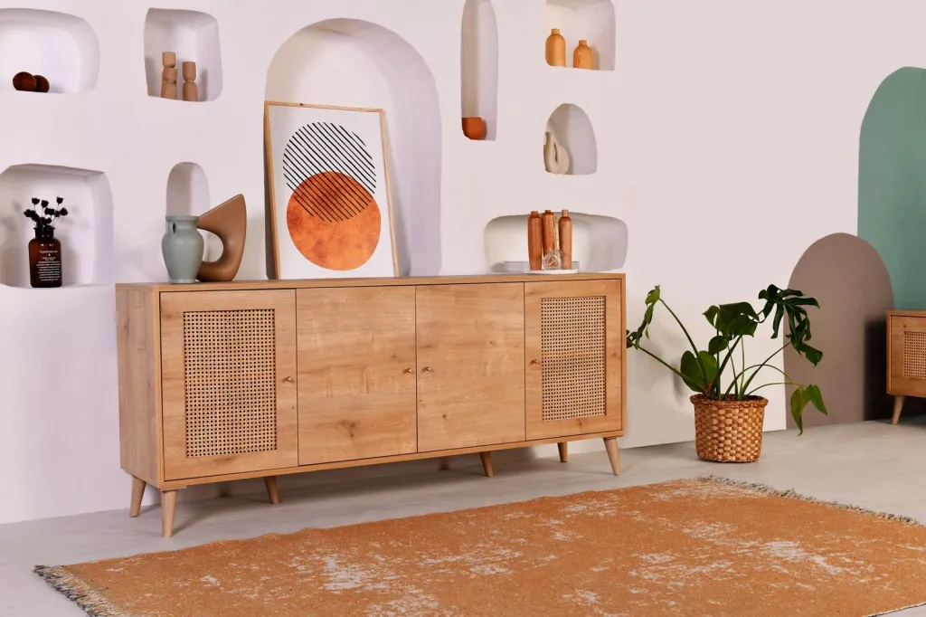 Konsol Skye Decor, hazeran, ngjyrë lisi - 2