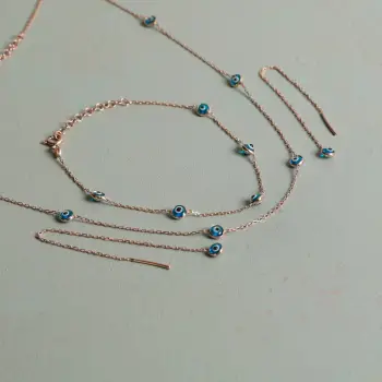 Set varëse, byzylyk e vathë argjendi, ngjyrë rozë-ari, Jumeon, 10614ROS