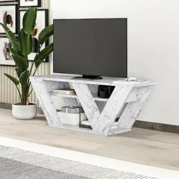 Komodë TV Skye Decor, ngjyrë mermeri Carrara