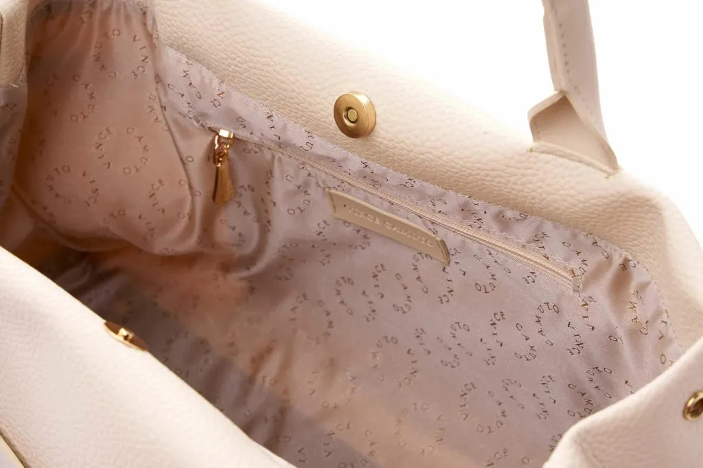 Çantë tote Vince Camuto, Vittoria, ngjyrë krem - 6