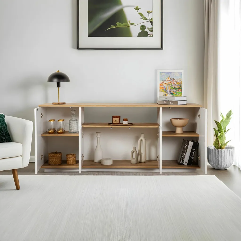 Konsol Skye Decor, Arista, e bardhë, lisi Cadiz - 3