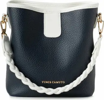 Çantë dore Vince Camuto, ngjyrë kaltër e errët dhe e bardhë, Venice