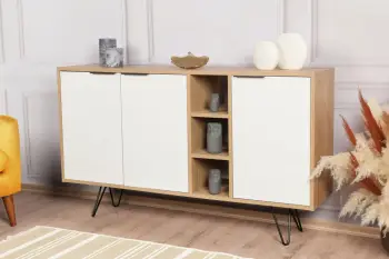 Konsol Skye Decor, Clara, ngjyrë lisi dhe e bardhë