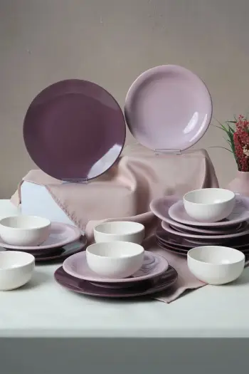Set darkash për drekë, qeramikë, shumëngjyrësh, 18 copë, Hermia Concept, X0001509500000000000000000