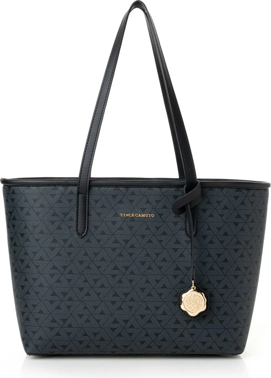 Çantë tote Vince Camuto Taormina, e zezë me monogram - 1