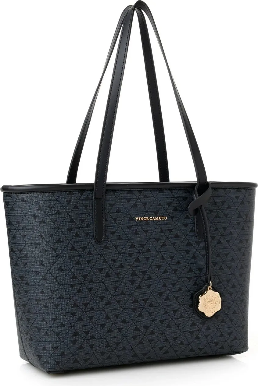 Çantë tote Vince Camuto Taormina, e zezë me monogram - 2