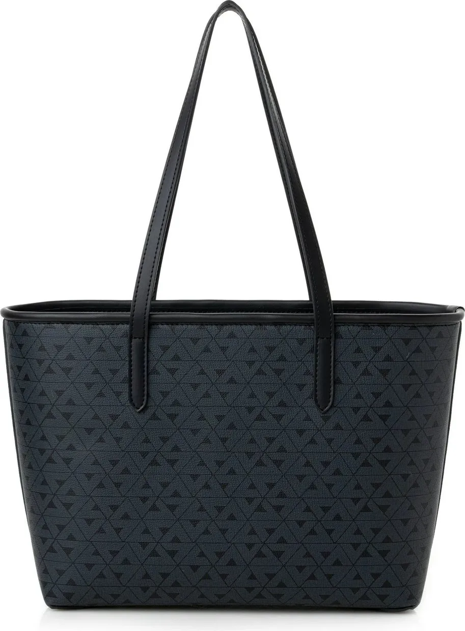 Çantë tote Vince Camuto Taormina, e zezë me monogram - 3