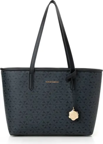Çantë tote Vince Camuto Taormina, e zezë me monogram