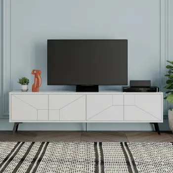 Komodë TV Skye Decor, ngjyrë e bardhë, Dune