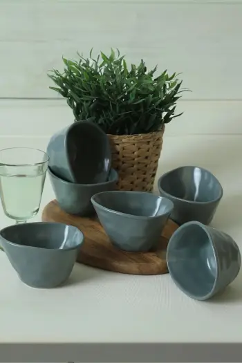 Set pjatash për meze (6 copë), Hermia Concept, ngjyrë jeshile mat, X0001613800000000000000000