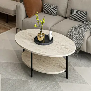 Tavolinë kafeje Skye Decor, Elis, ngjyrë travertini