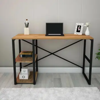 Tavolinë pune për studim, Skye Decor, Athena Metal, ngjyrë Atlantic Pine dhe e zezë