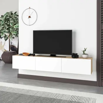 Komodë TV Skye Decor, Francy 180, ngjyrë lis safir dhe e bardhë