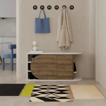 Dollap këpucësh Skye Decor, Nova, ngjyrë Hitit dhe e bardhë