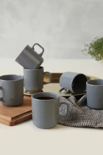 Set filxhanash çaji (6 copë), Hermia Concept, X00017624, ngjyrë gri
