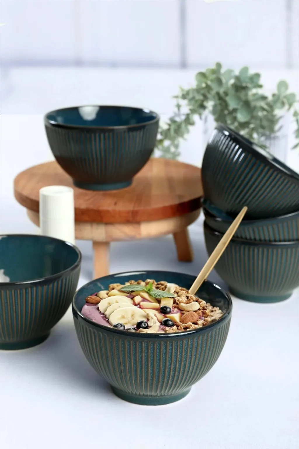 Set 6 tasash qeramike, Hermia Concept, shumëngjyrëshe, 15cm - 1