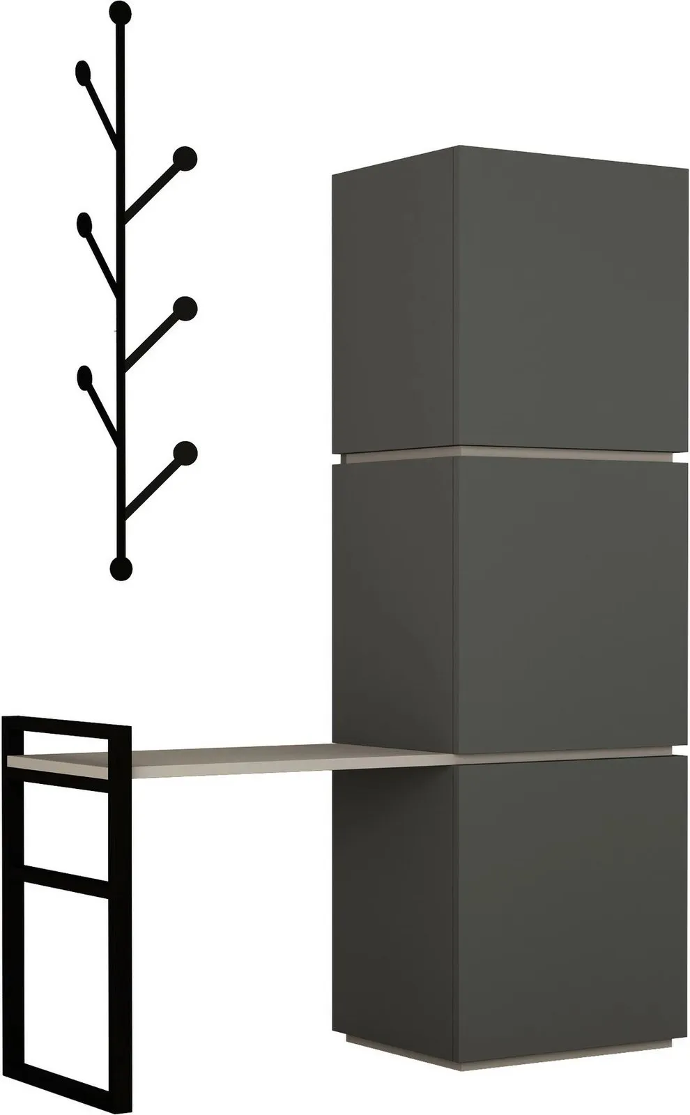 Dollap këpucësh Skye Decor, anthracite, mello - 3