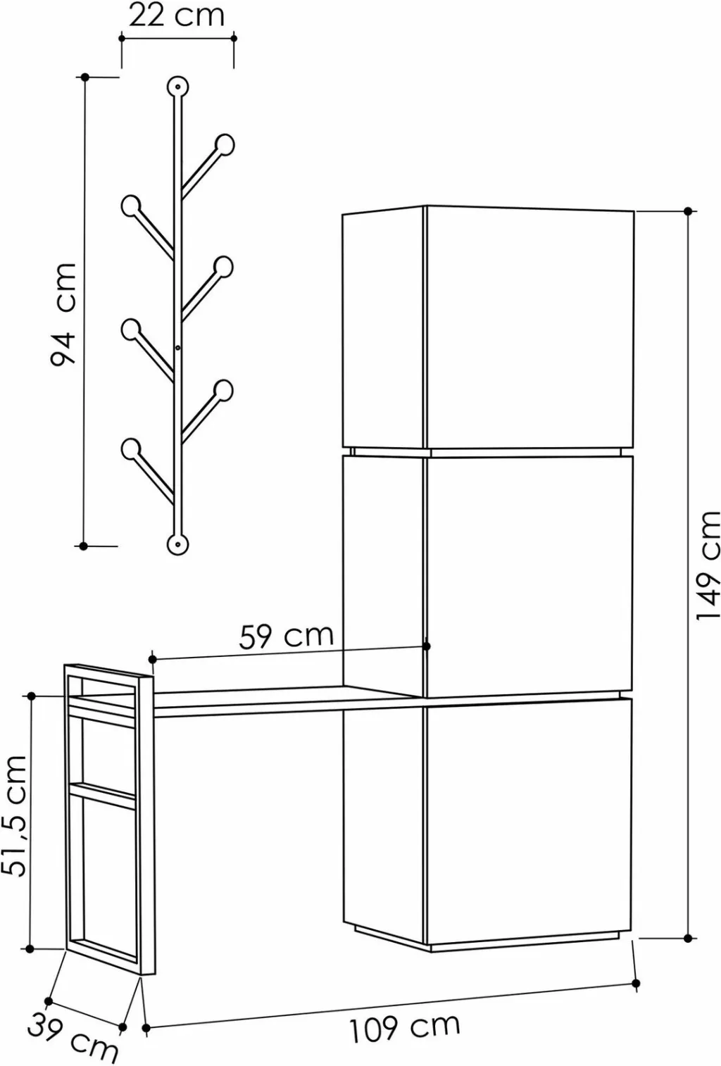 Dollap këpucësh Skye Decor, anthracite, mello - 4