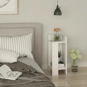 Komodinë anësore Elos, e bardhë, Skye Decor, anë e djathtë
