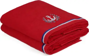 Set peshqirësh për banjo (2 copë), Mijolnir, ngjyrë e kuqe, Maritim