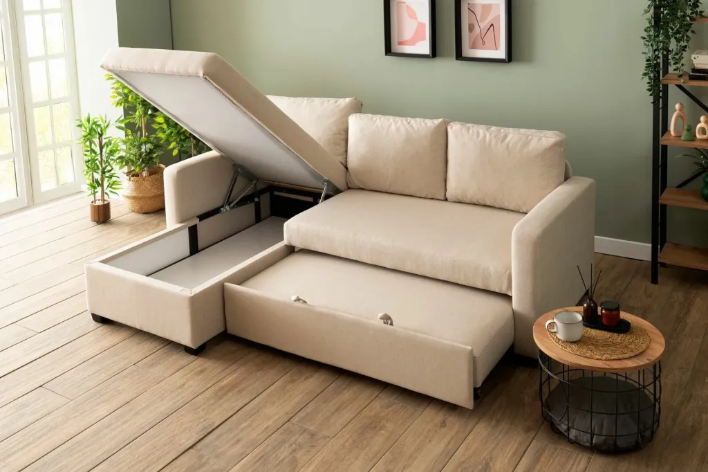Kënd-sofë krevati Atelier del Sofa, ngjyrë krem, Kado - 5