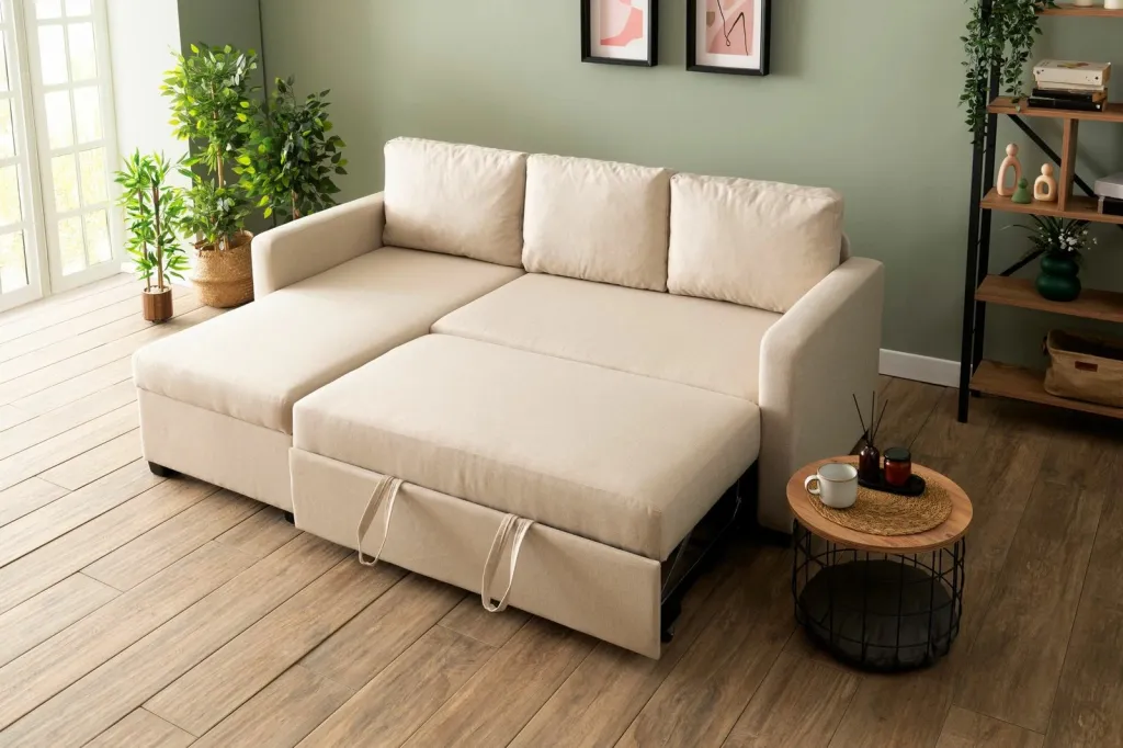 Kënd-sofë krevati Atelier del Sofa, ngjyrë krem, Kado - 6