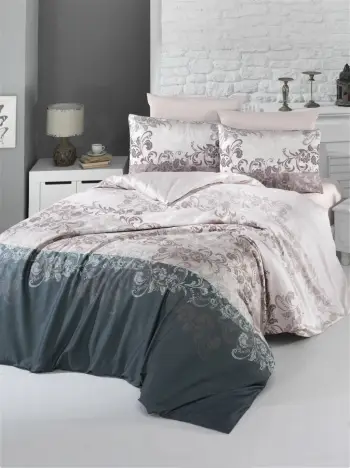 Set mbulesë për jorgan King Satin, L'essentiel, kafe, krem, e bardhë, turquoise