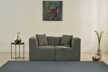 Divan dy vendësh, ngjyrë gri, Atelier del Sofa, Raks