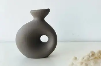 Vazo dekorative Evila Originals, gri, CY0144, 14x7x16cm