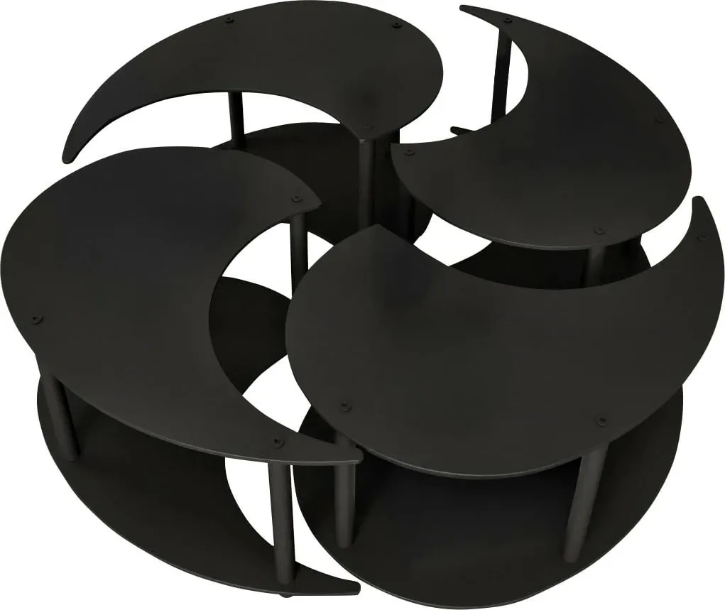 Set tavolinash kafeje Skye Decor, Yin Yang 4 copë, e zezë - 4