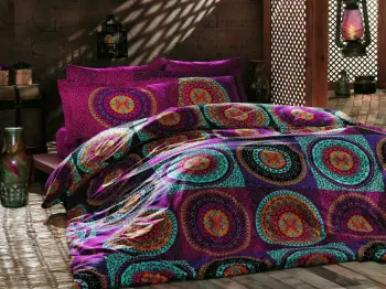 Set mbulesë për jorgan King Ranforce, L'essentiel, Gipsy - Classic, fuchsia/turquoise/verdhe/portokalli