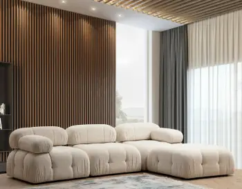 Këndare Atelier del Sofa, krem Bubble Bouclette, L1-O1-1R-PUF