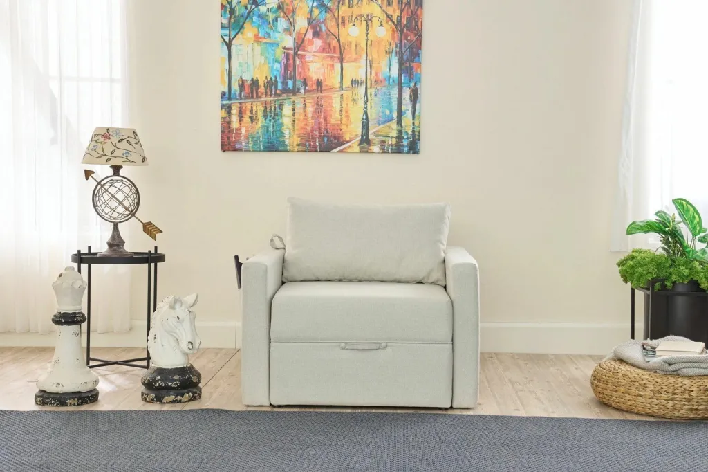 Krevat-karrige një vendi, Atelier del Sofa, Saros, krem - 2