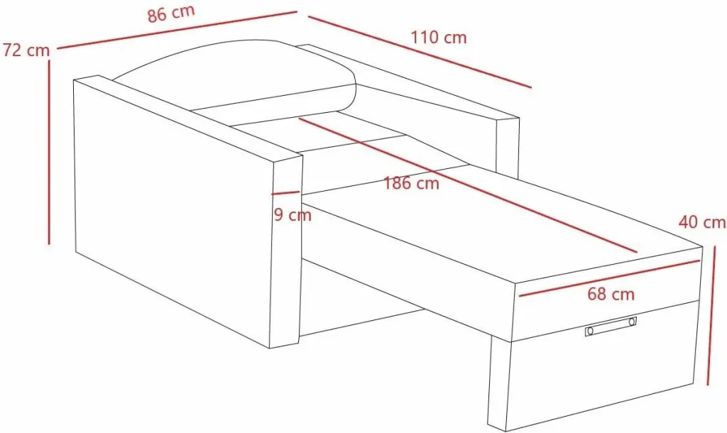 Krevat-karrige një vendi, Atelier del Sofa, Saros, krem - 8