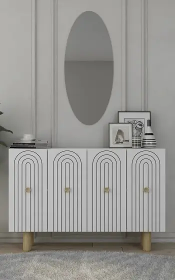 Konsolë moderne, ngjyrë e bardhë, Skye Decor Woise Bohem KM120
