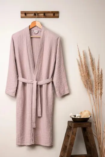 Rrobdeshamber uniseks, stil kimono, ngjyrë pluhur, Mijölnir