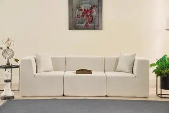 Divan treshe, krem, Atelier del Sofa, 3 pjesë