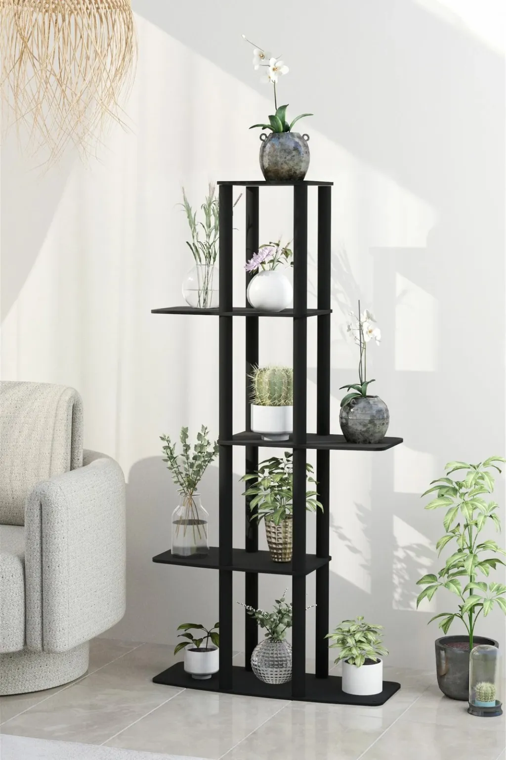 Stendë druri për lule, ngjyrë e zezë, Skye Decor, Gardenia - 1