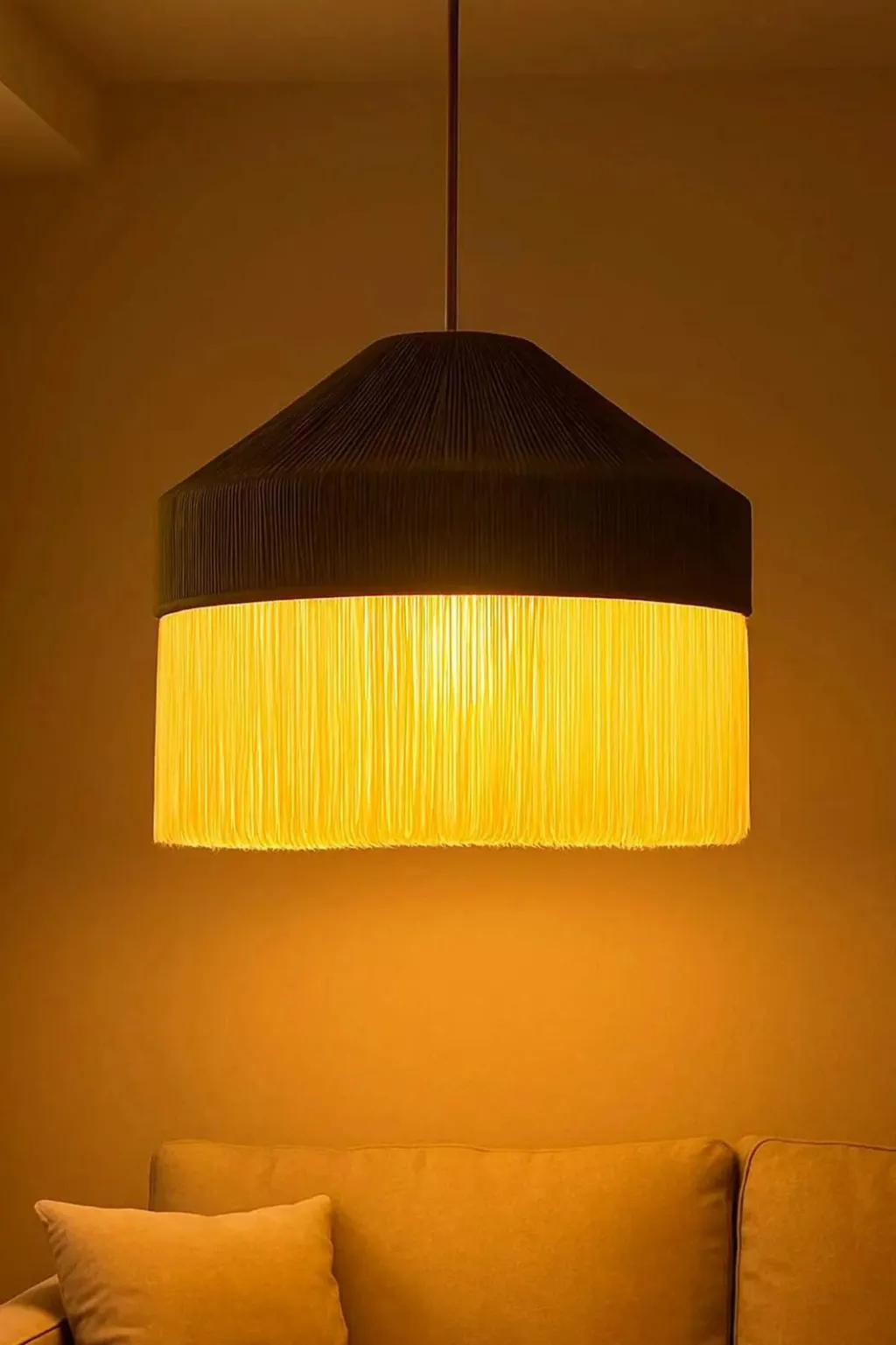 Llambë tavani Opviq, Ivernia, makrame, jeshile dhe krem - 2