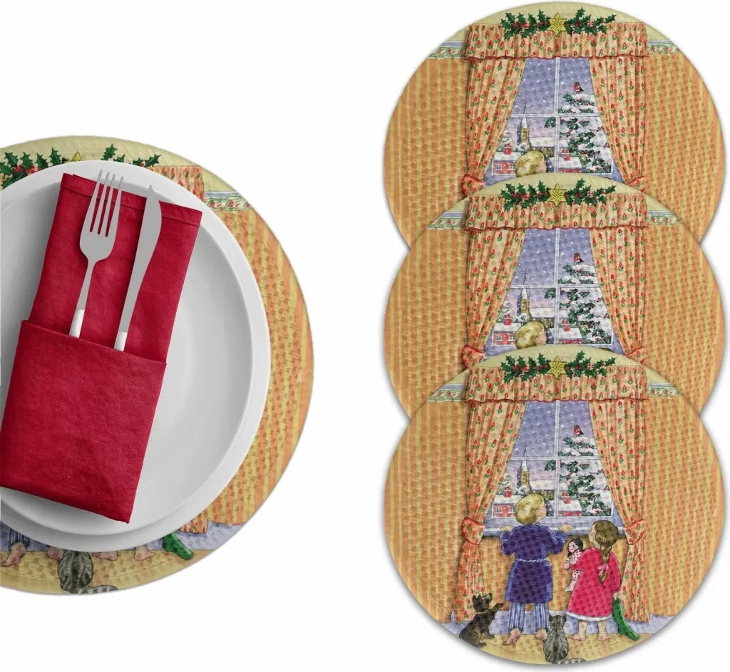 Set 4 copë mbulesa tavoline Hermia Concept, shumëngjyrëshe, 37cm - 1
