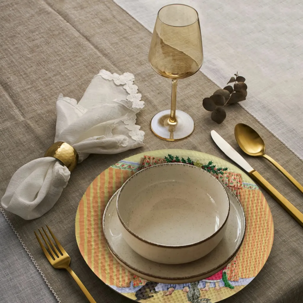 Set 4 copë mbulesa tavoline Hermia Concept, shumëngjyrëshe, 37cm - 3