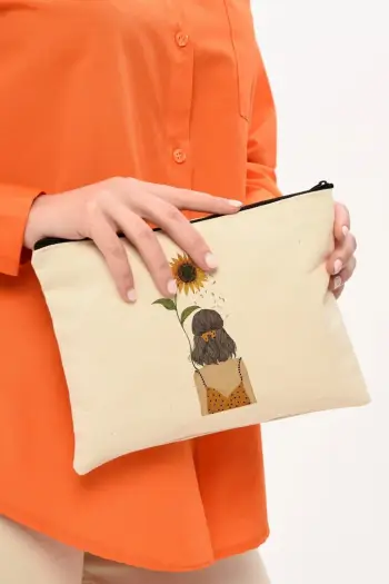 Çantë për make-up Zoozie Bags, krem, 25x18cm