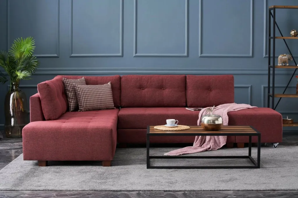 Kënd-sofë krevati, ngjyrë e kuqe e thellë (claret red), Atelier del Sofa, kënd majtas - 1