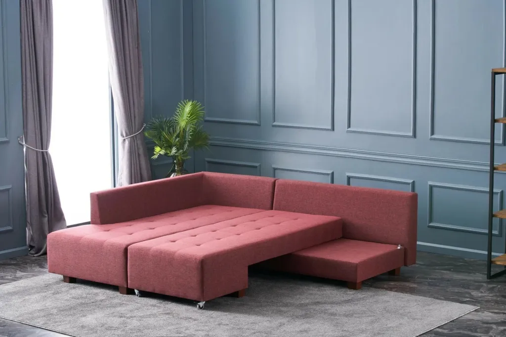 Kënd-sofë krevati, ngjyrë e kuqe e thellë (claret red), Atelier del Sofa, kënd majtas - 3