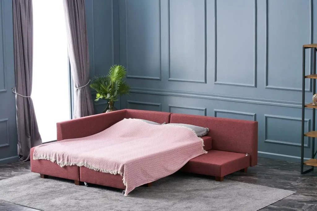 Kënd-sofë krevati, ngjyrë e kuqe e thellë (claret red), Atelier del Sofa, kënd majtas - 5