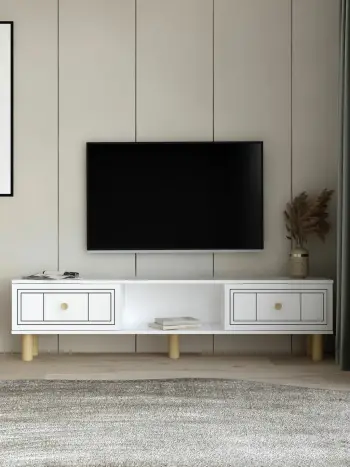 Komodë TV Skye Decor, Dario Bohem, e bardhë