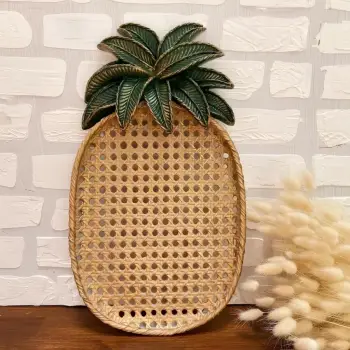 Dekor ananas, ngjyrë ari dhe e gjelbër, Evila Originals, 28x3x15cm
